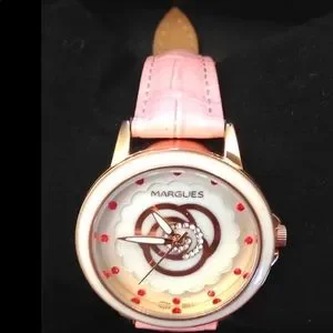 RARE Women’s pink crystal leather watch s-l400.jpg main image 2